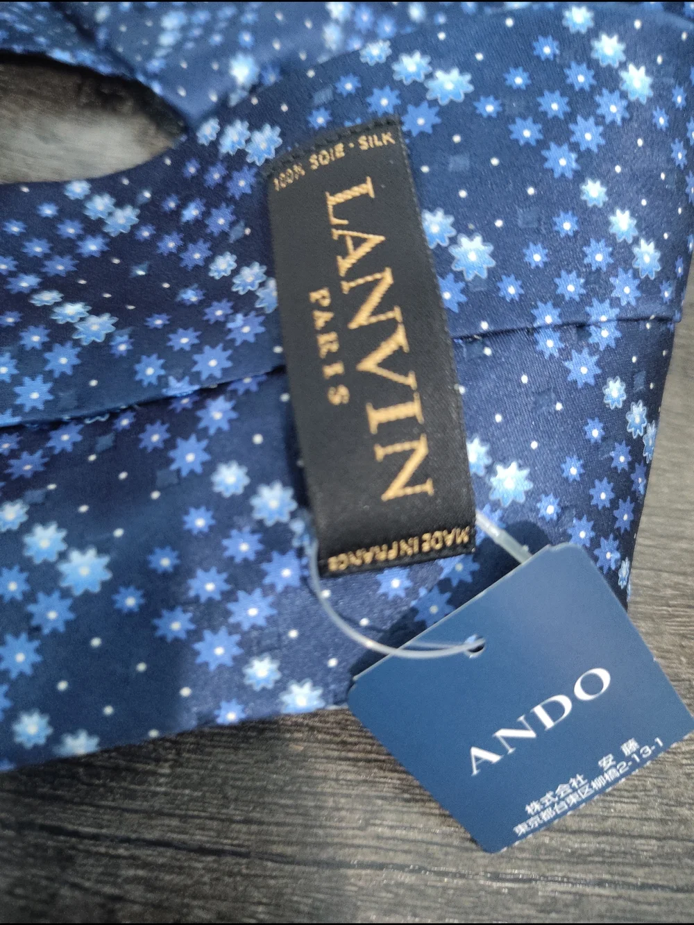 Lanvin Blue Starburst Silk Tie